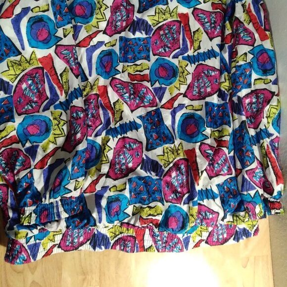 Vintage Lady Lavon Abstract Geometric Pattern Windbreaker - Picture 7 of 7